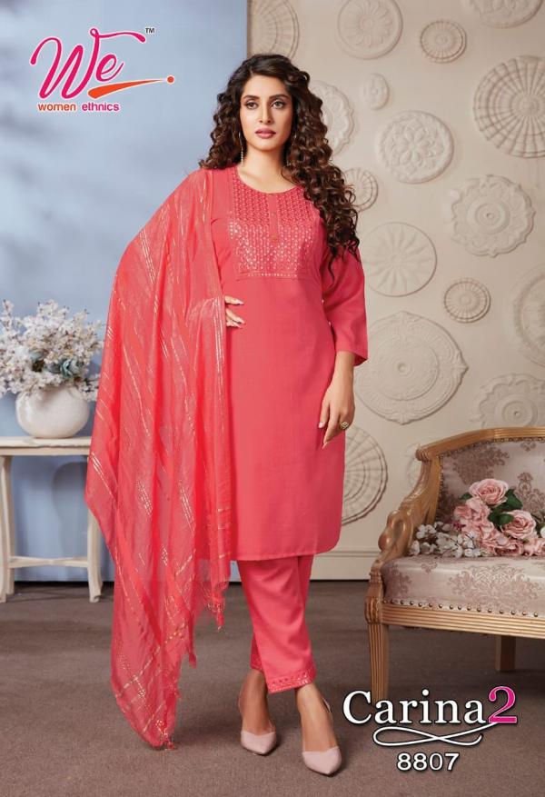 We Carina 2 Soft Daina Kurti With Bottom Dupatta Collection 